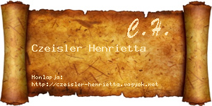 Czeisler Henrietta névjegykártya